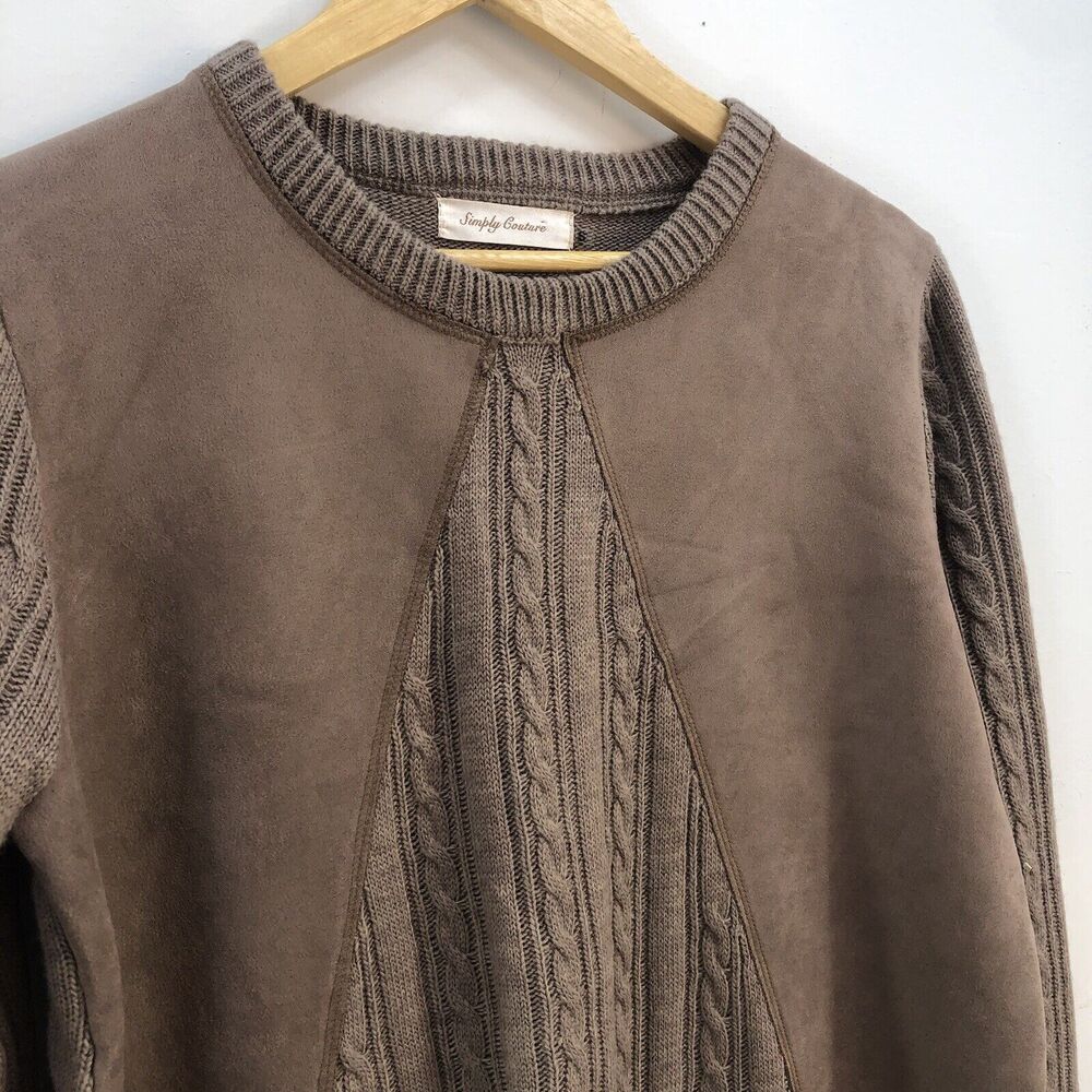 NEW SIMPLY COUTURE Sweater Small Brown - Picture 3 of 8